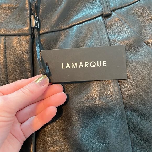 Lamarque High Waisted Leather Trousers - Picture 4 of 5